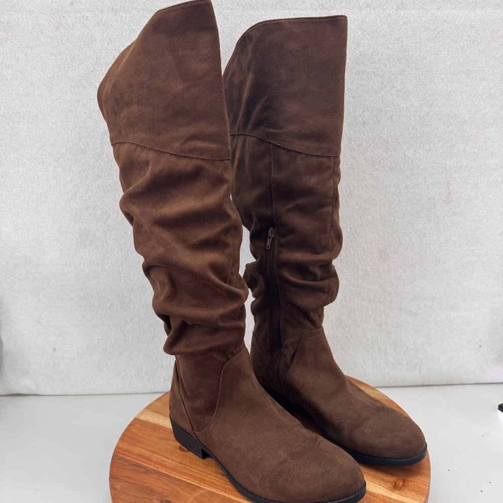 Forever 21 Slouch Knee High Boots Brown Casual Fashion Boots Womens‎ 7.5 Boho